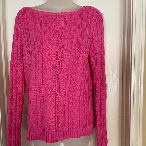 Ralph Lauren Pink Cable Knit Sweater, Size L - Picture 2 of 3